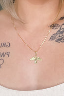 Colar Pingente Do Espírito Santo Banhado Em Ouro 18k Cor:dourado