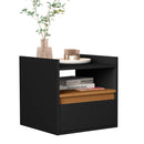 Mesa Cabeceira Suspensa Minerva Preto Nature
