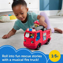Caminhão De Bombeiros Fisher-price Little People Com Som, Luz E 2 Figuras