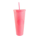 Copo com Canudo Rosa Claro 1 Litro