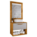 Conjunto Gabinete Cuba Espelho Banheiro Naturalle Off White
