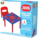 Mesinha E Cadeira Infantil Aranha Com Adesivos E Espaço Para Materiais