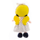 Boneca De Pelúcia Clara Loira 35cm Com Vestido Poá Azul