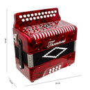 Acordeon 8 Baixos 21 Botões Ta 821bs Vermelho Thommasi