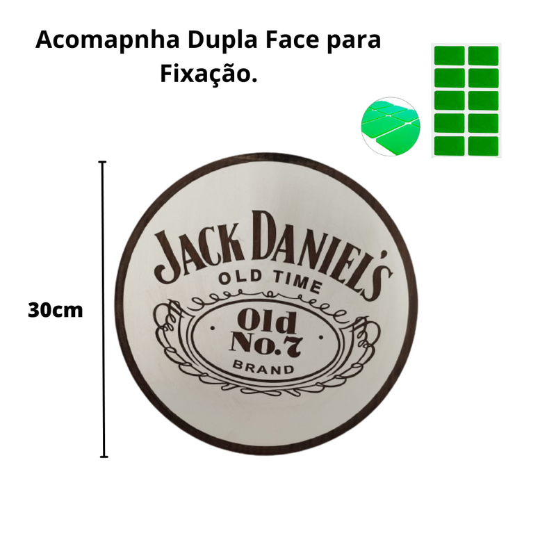 Placa Decorativa Old7 Jack Daniels Em Mdf Branco