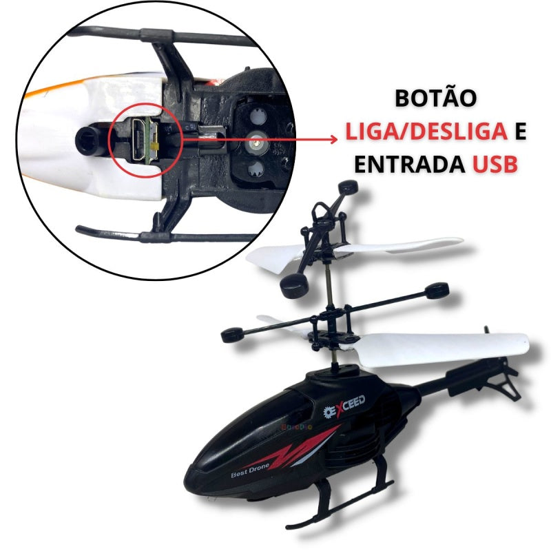 Helicóptero De Brinquedo Com Sensor Mini Drone Recarregável