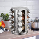 Porta Temperos Inox Giratório Com 16 Potes Torre De Condimentos;inox