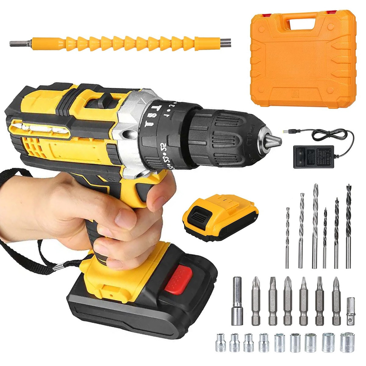 Maleta Ferramentas Furadeira Parafusadeira Sem Fio Bivolt 36v