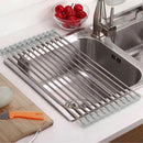 Escorredor De Pia Dobrável Portátil Aço Inox 47x35cm