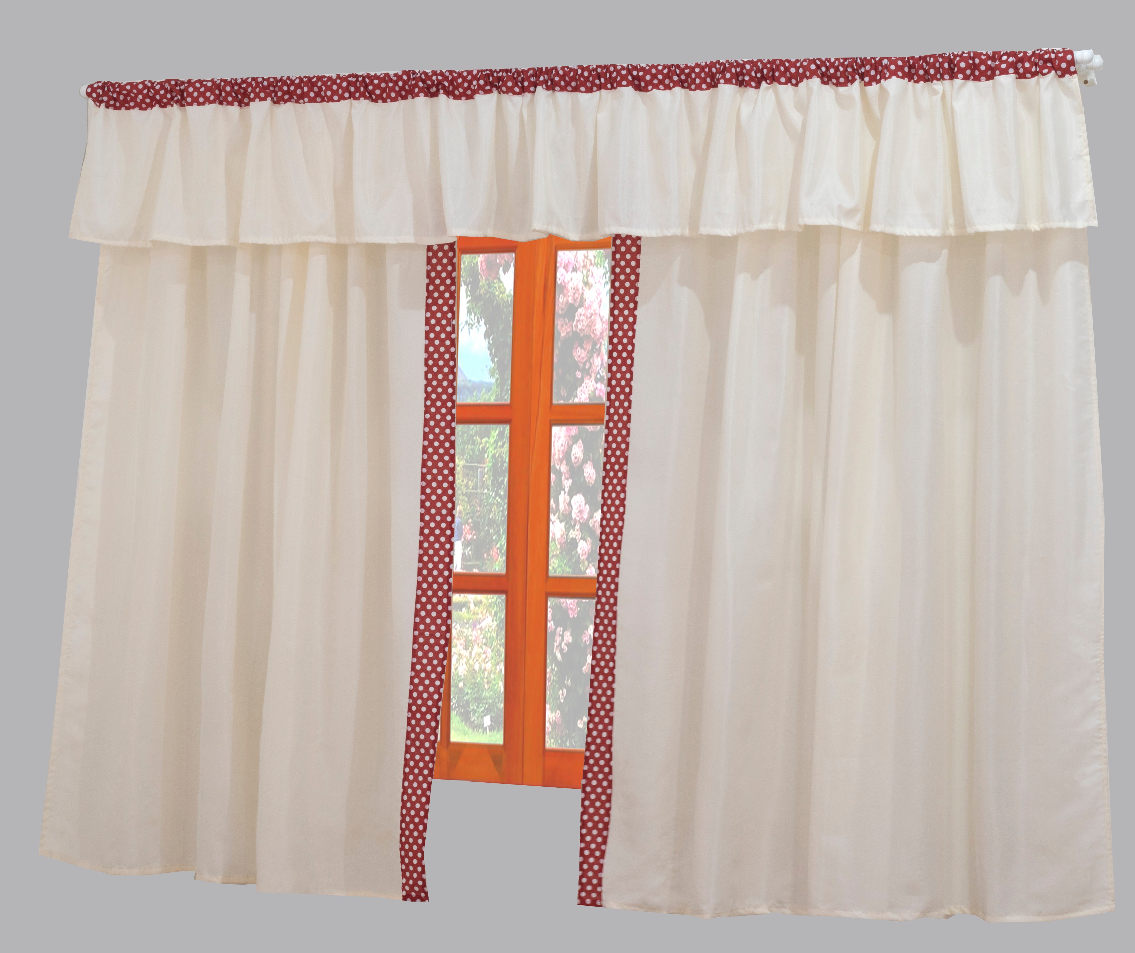 Cortina Infantil Ursinha 2,00m X 1,70m Vermelha