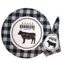 Kit 4 Capas Para Sousplat Churrasco Preto 35cmx35cm - UN / 4