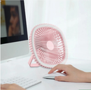 Mini Ventilador De Mesa Luz Ring Light Usb Portátil Potente Silencioso