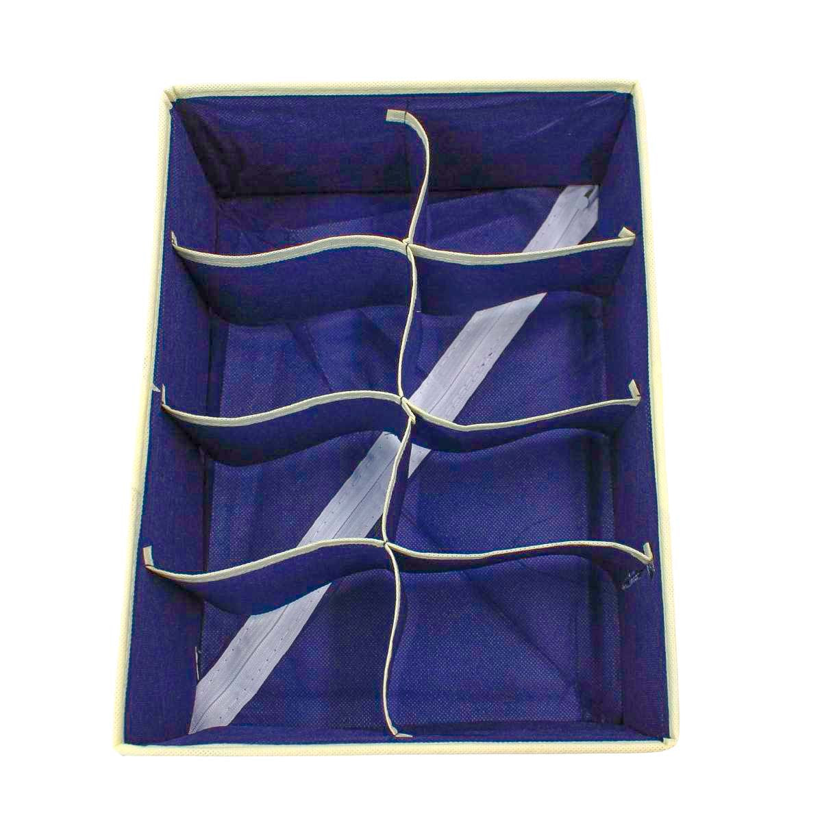 Organizador Gaveta 8 Divisórias Com Zíper Cueca Calcinha Gravata Armário