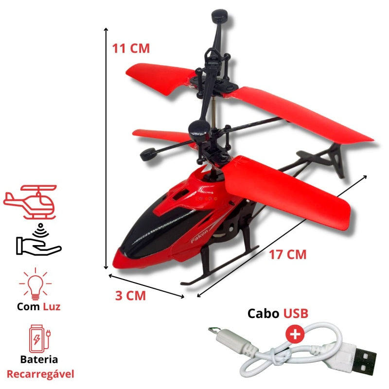 Helicóptero De Brinquedo Com Sensor Mini Drone Recarregável