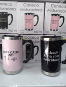 Caneca Mixer Misturadora Inox 450 Ml Com Tampa A Pilha