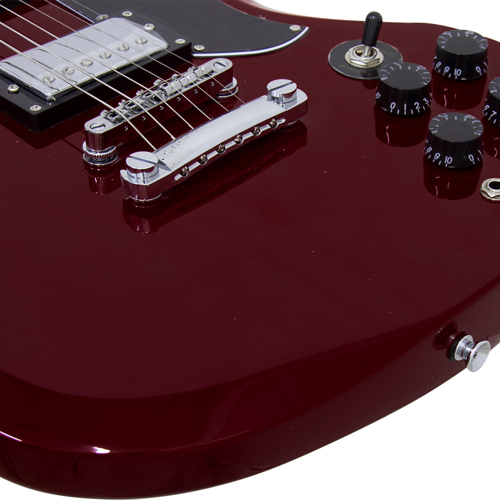 Guitarra Elétrica Sg De Madeira Maciça Thomaz Teg 340 Vinho
