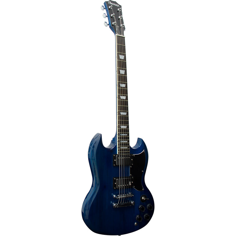 Guitarra Elétrica Sg De Madeira Maciça Thomaz Teg 340 Azul