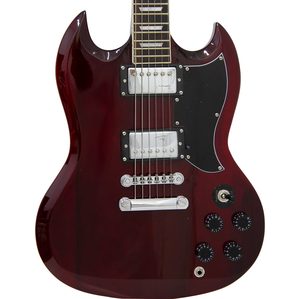 Guitarra Elétrica Sg De Madeira Maciça Thomaz Teg 340 Vinho