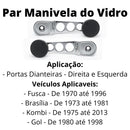 2 Manivelas Vidro Cromadas Sport  Fusca Brasília Gol Kombi - UN / 2