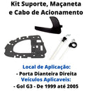 Kit Cabo Acionamento Suporte E Gatilho Maçaneta Preta Dianteira Direita Gol G3 - UN / 3