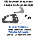Kit Cabo Acionamento Suporte E Maçaneta Metal Cromada Dianteira Direita Gol G3 - UN / 3