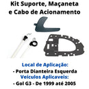 Kit Cabo Acionamento Suporte E Gatilho Maçaneta Grafite Dianteira Esquerda Gol G3 - UN / 3