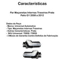 Par Maçanetas Internas Traseiras Prata Palio G1 2008 A 2012