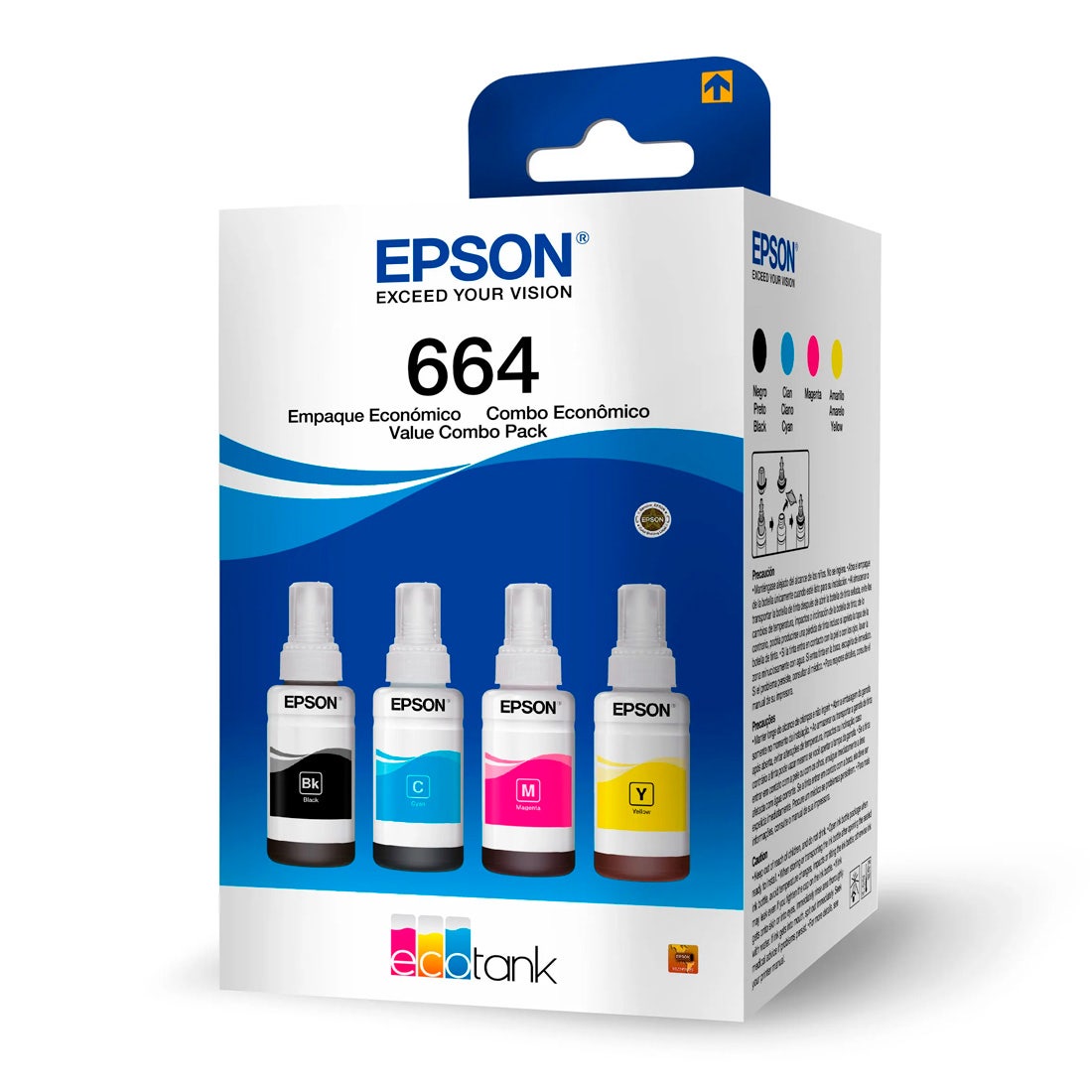 Kit Epson Refil de Tinta com 4 Cores - T664520-4P