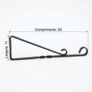 Mão Francesa P Vaso Preta 20 Cm Suporte De Metal