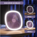 Mini Ventilador De Mesa Luz Ring Light Usb Portátil Potente Silencioso