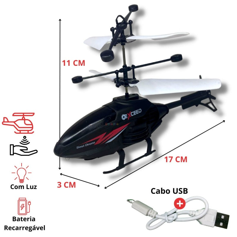 Helicóptero De Brinquedo Com Sensor Mini Drone Recarregável