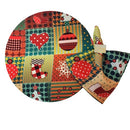 Kit 4 Capas Para Sousplat Retalho Natalino 35cmx35cm - UN / 4