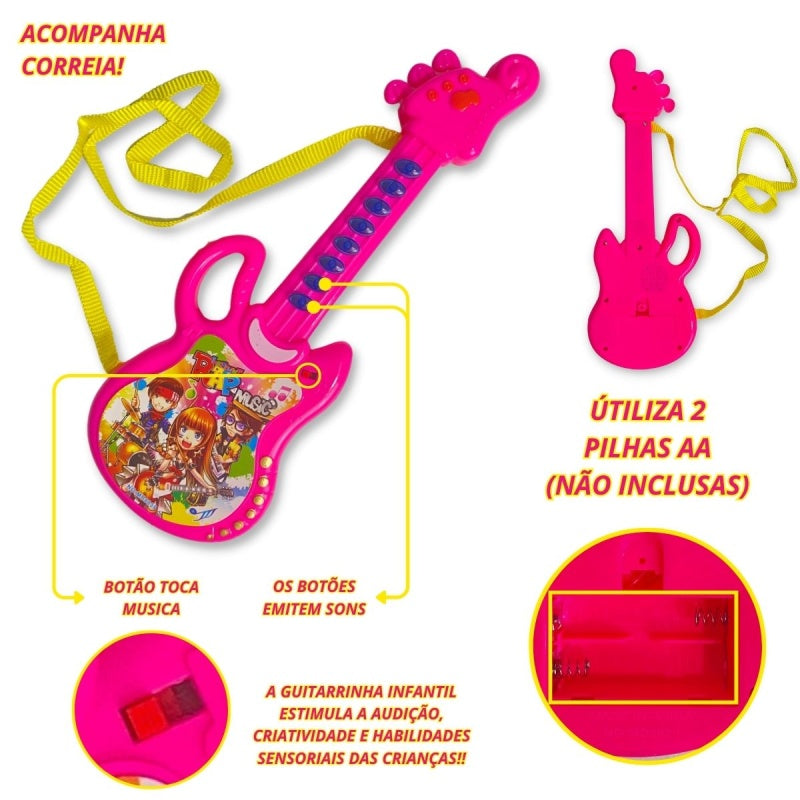 Mini Guitarra Musical Brinquedo Infantil Guitarrinha C/ Som