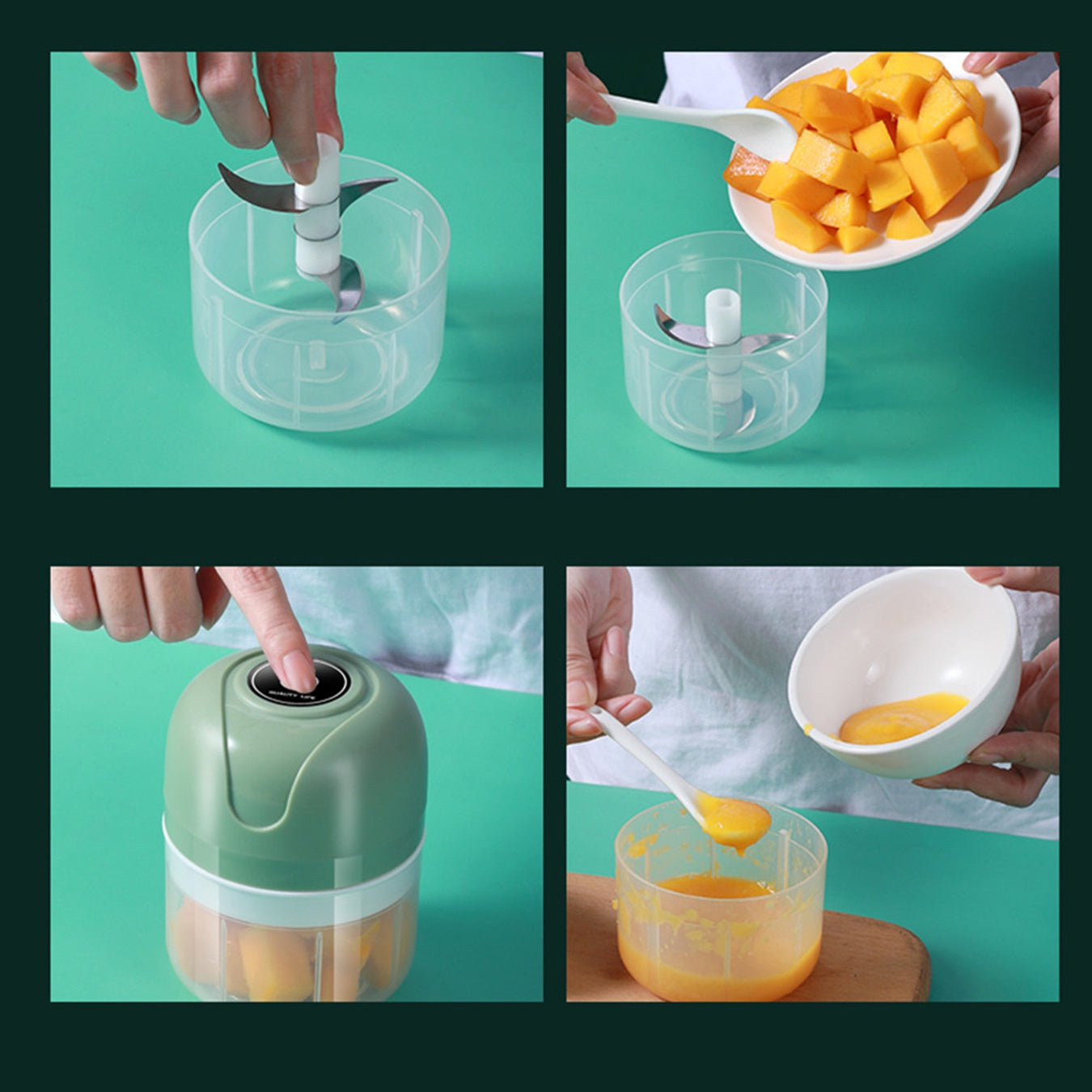 Mini Processador De Alimentos Elétrico Usb 250ml