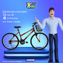 Bicicleta Aro 26 21m. Feminina Com Cesta Freio fio Bella Cairu - 310750