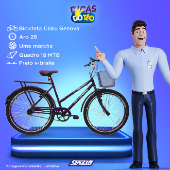 Bicicleta Aro 26 Com Cesta Feminina Personal Genova Cairu - 310123 - PC / 2