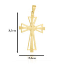Corrente Modelo 3 Por 1 Fecho Gaveta 2,5mm - 6g - 70 Cm + Pingente Cruz Sobreposta Diamantada - 3,5 X 2,5 Cm