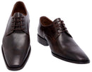 Kit 01 Par De Sapatos Crazy Horse Café + Cinto De Couro