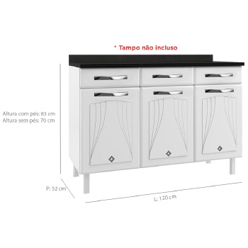 Balcao Telasul Star 1,20 3 Pts 2 Gvs S/tampo - 816109-01