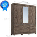 Roupeiro Panan Luiza 100  Mdf 3pts 7 Gvs - 40010055-0126 - PC / 4