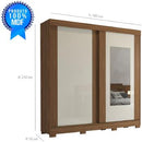 Roupeiro Panan Ilheus 2pts 3 Gvs C/ Espelho - 40010091-0155 - PC / 4