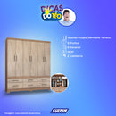 Roupeiro Demobile Veneto 6 Pts 6 Gvs - 66020-108 - PC / 3
