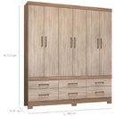Roupeiro Demobile Veneto 6 Pts 6 Gvs - 66020-108 - PC / 3