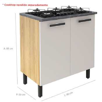 Balcao P/ Cooktop Itatiaia New Jazz 2 Pts - 3600001604