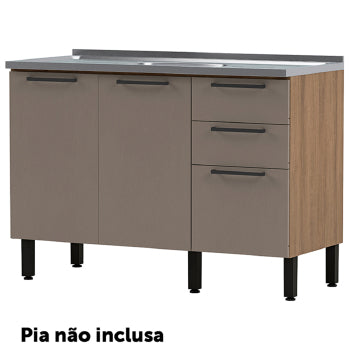 Balcao Telasul Caiena S/tampo 120cm 2p 3gvt - 906102-02