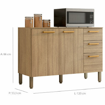 Balcao Kits Parana Urbane 1,20m  C/tampo - 2976 - PC / 2