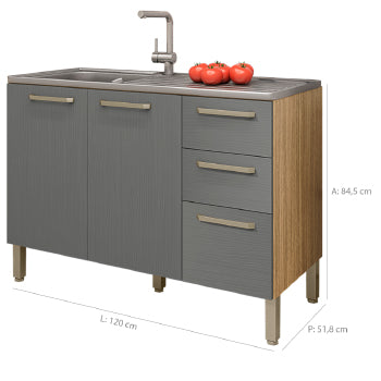 Balcao Kits Parana Versalhes 1,20m S/ Tampo - 2974