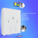 Roupeiro Santos Sonata 4 Pts 3gvs - 159766 - PC / 3