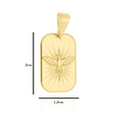 Corrente Italiana Piastrini Fecho Gaveta 2,5mm - 6g - 70 Cm + Pingente Placa Espirito Santo - 2,0 X 1,3 Cm