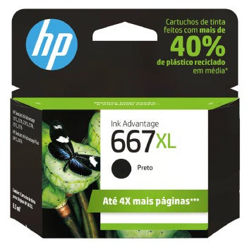 Cartucho De Tinta Hp 667xl Preto - 3ym81ab